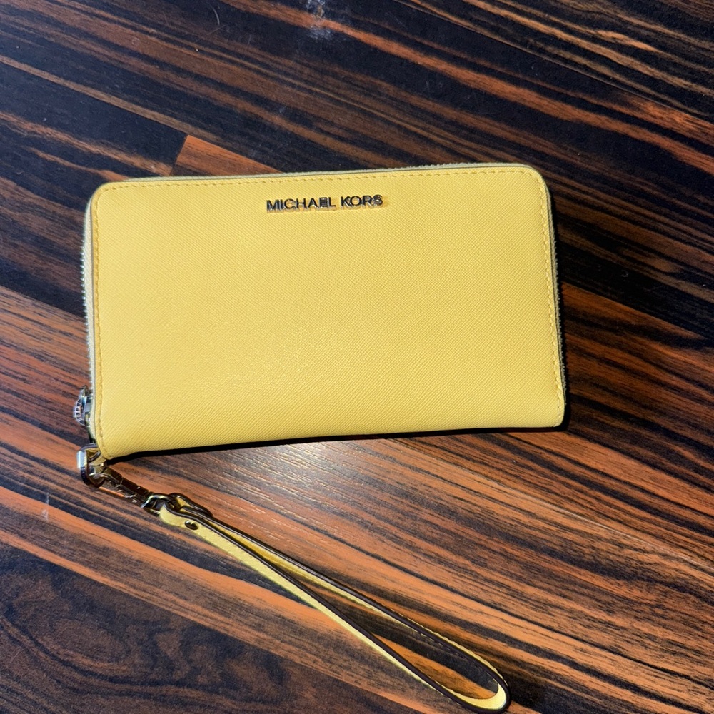Michael Kors Yellow Wristlet Wallet